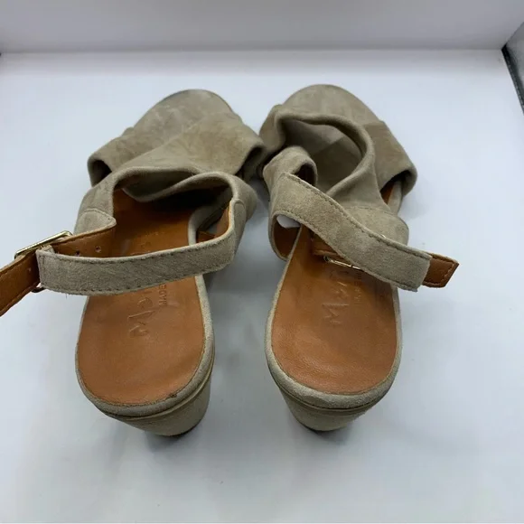 Mariella Woman’s Beige Suede Leather Sling Back Sandals Size 9 - Picture 8 of 10
